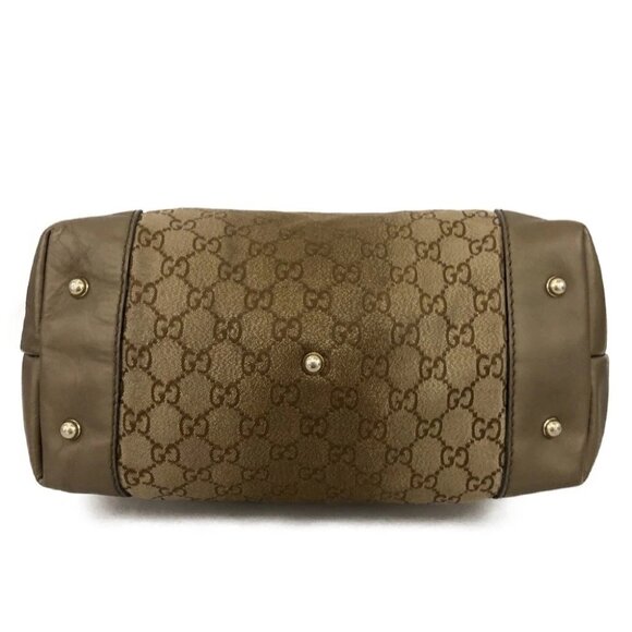 GUCCI GG Logo Canvas Leather Shoulder Tote Bag Brown/2BH2464 - Picture 7 of 12